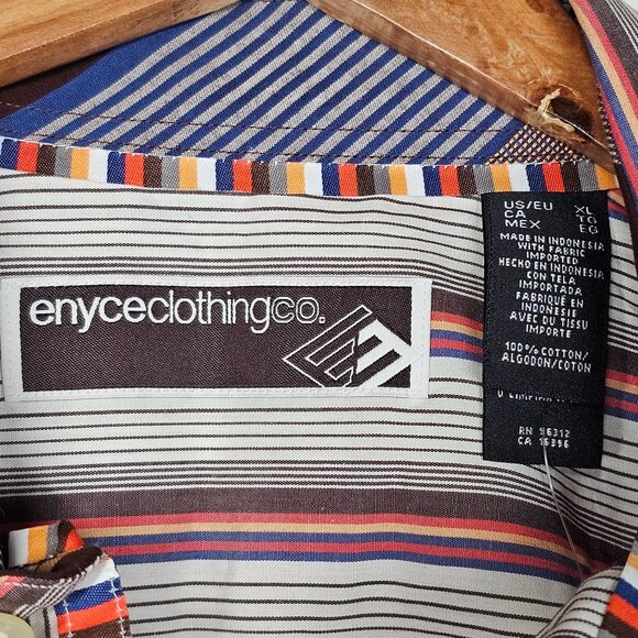Y2K Men's Striped Button Down Shirt by Enyce Clothing Co. NWT Size XL - Picture 4 of 11